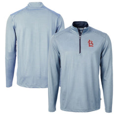 St. Louis Cardinals Cutter & Buck Virtue Eco Pique Micro Stripe Recycled Quarter-Zip Pullover Top Sale