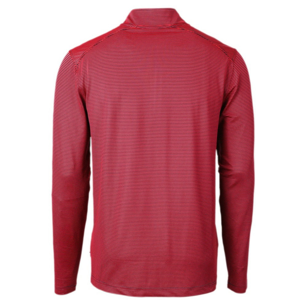St. Louis Cardinals Cutter & Buck Virtue Eco Pique Micro Stripe Recycled Quarter-Zip Pullover Top for sale