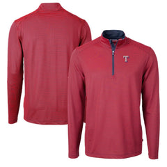 Texas Rangers Cutter & Buck Virtue Eco Pique Micro Stripe Recycled Quarter-Zip Pullover Top Near Me