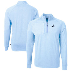Atlanta Braves Cutter & Buck Adapt Eco Knit Stretch Recycled Quarter-Zip Pullover Top Lifestyle