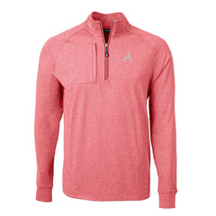Atlanta Braves Cutter & Buck Adapt Eco Knit Stretch Recycled Quarter-Zip Pullover Top Clearance