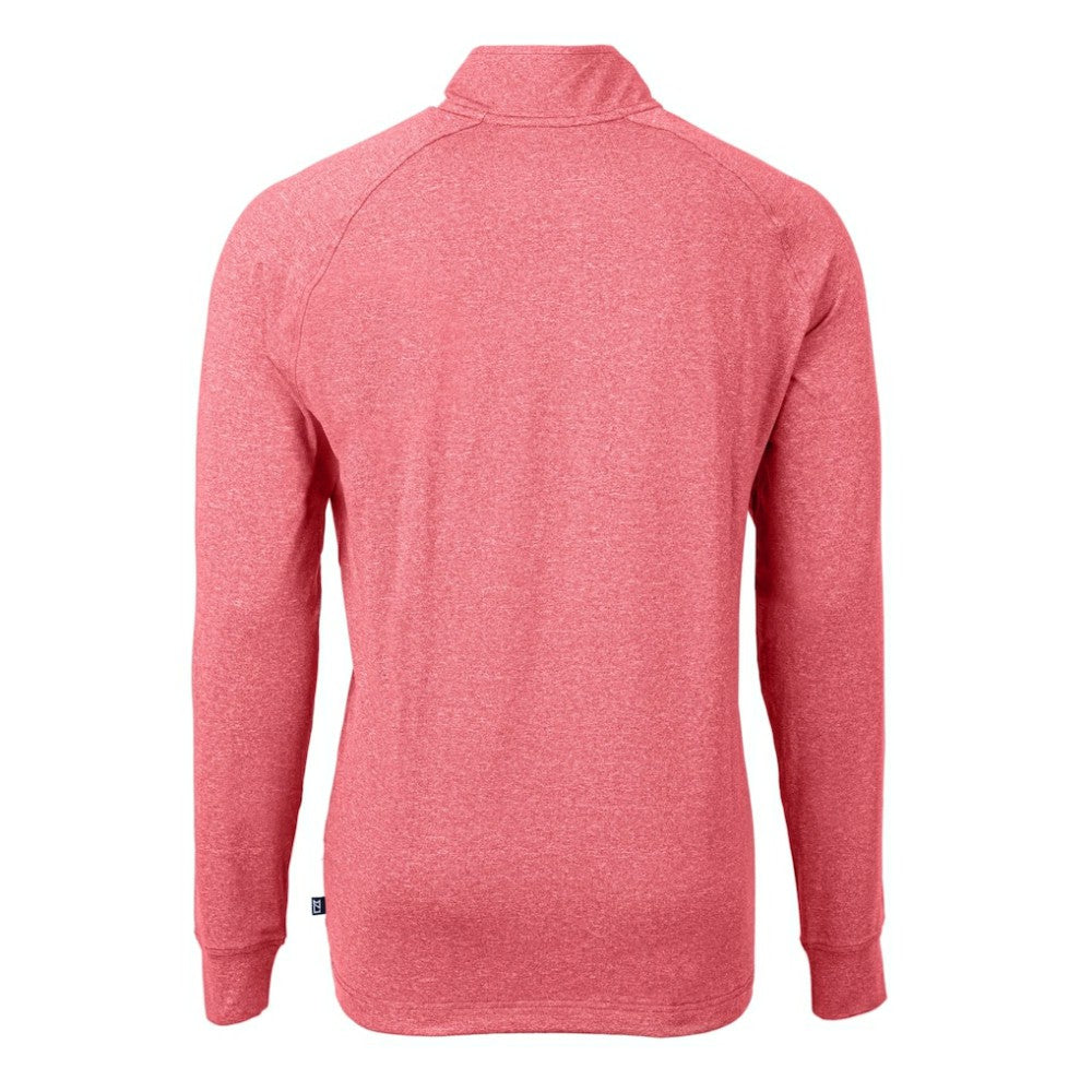 Atlanta Braves Cutter & Buck Adapt Eco Knit Stretch Recycled Quarter-Zip Pullover Top Clearance