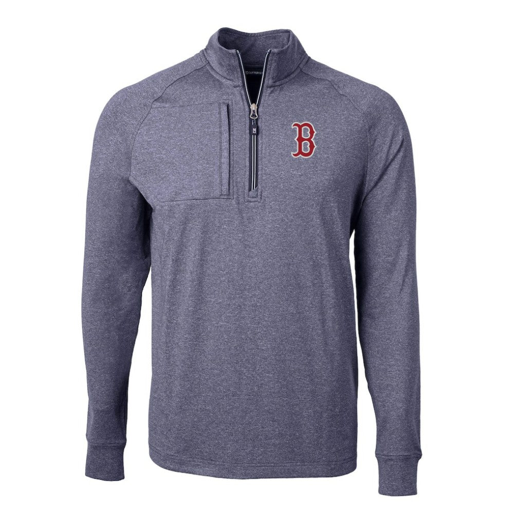 Boston Red Sox Cutter & Buck Adapt Eco Knit Stretch Recycled Quarter-Zip Pullover Top Clearance