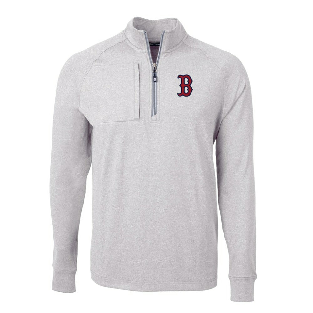Boston Red Sox Cutter & Buck Adapt Eco Knit Stretch Recycled Quarter-Zip Pullover Top On Sale