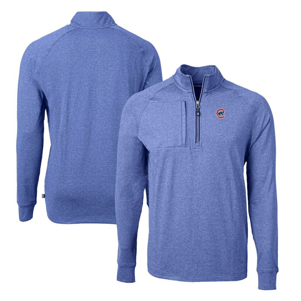 Chicago Cubs Cutter & Buck Adapt Eco Knit Stretch Recycled Quarter-Zip Pullover Top On Sale