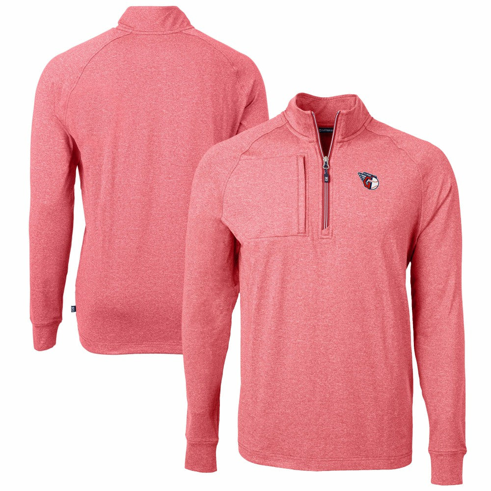 Cleveland Guardians Cutter & Buck Adapt Eco Knit Stretch Recycled Quarter-Zip Pullover Top On Sale