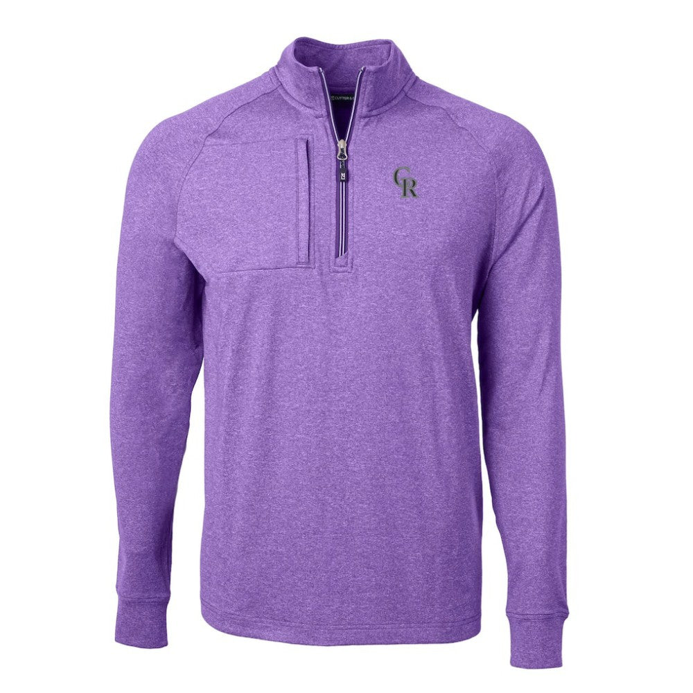 Colorado Rockies Cutter & Buck Adapt Eco Knit Stretch Recycled Quarter-Zip Pullover Top for sale