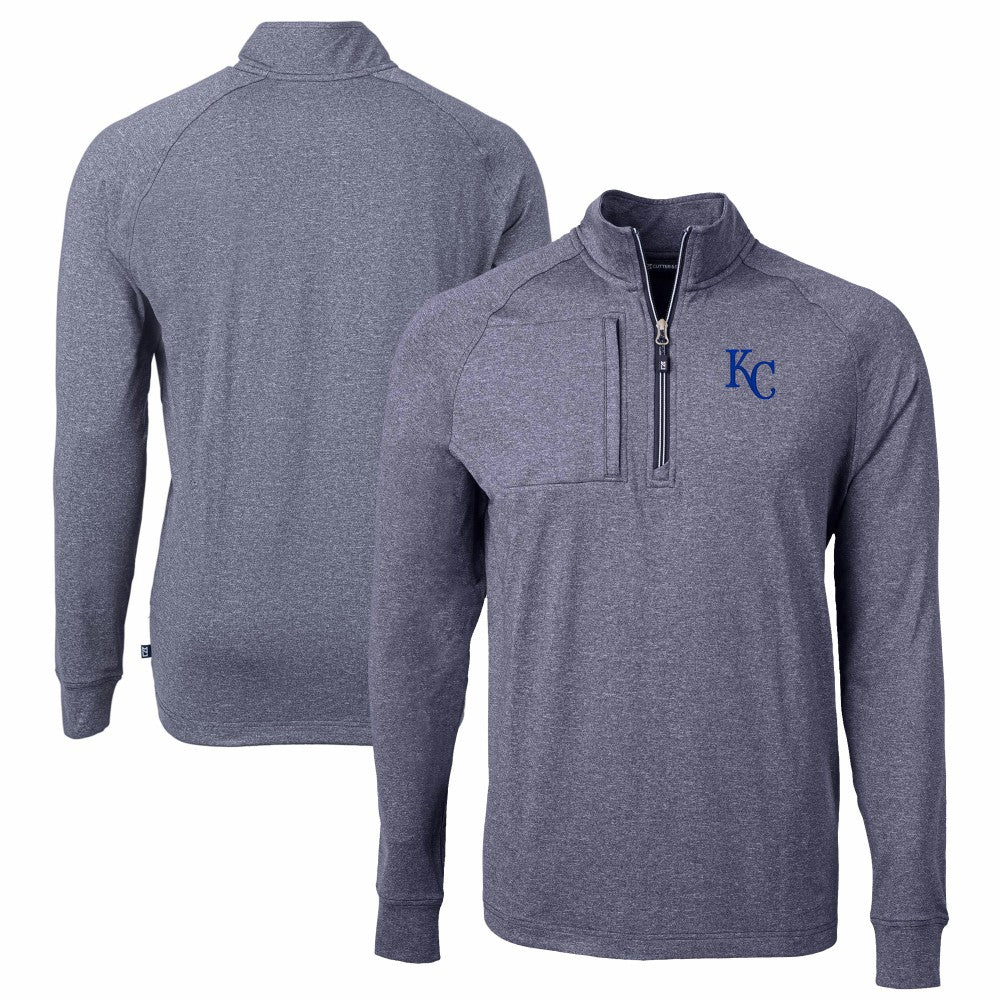 Kansas City Royals Cutter & Buck Adapt Eco Knit Stretch Recycled Quarter-Zip Pullover Top Clearance