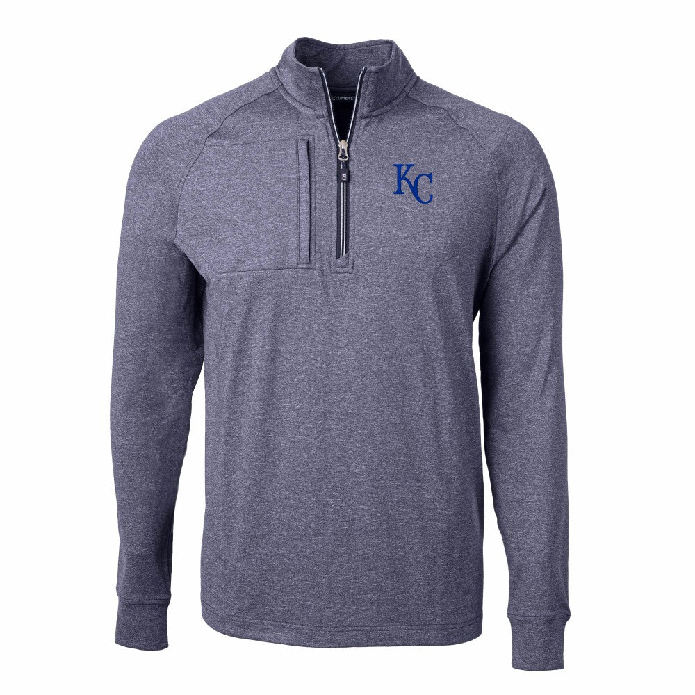 Kansas City Royals Cutter & Buck Adapt Eco Knit Stretch Recycled Quarter-Zip Pullover Top Clearance
