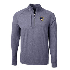 Milwaukee Brewers Cutter & Buck Adapt Eco Knit Stretch Recycled Quarter-Zip Pullover Top Clearance