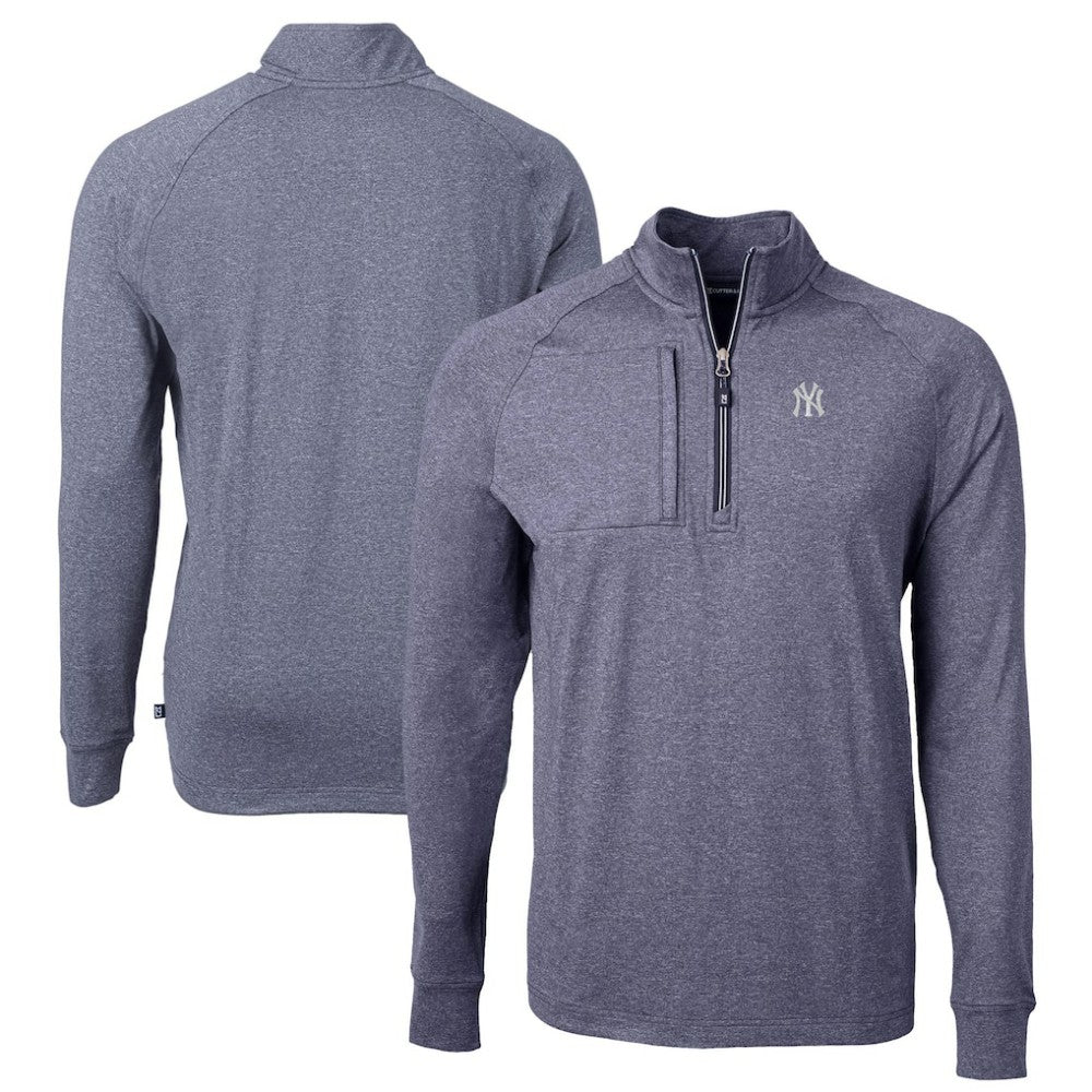 New York Yankees Cutter & Buck Adapt Eco Knit Stretch Recycled Quarter-Zip Pullover Top Sale