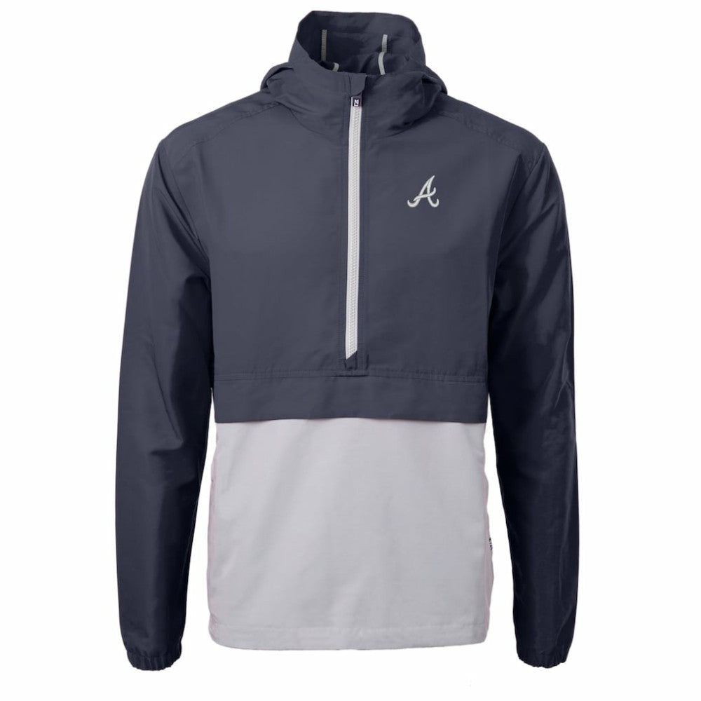 Atlanta Braves Cutter & Buck Charter Eco Recycled Half-Zip Anorak Jacket Lifestyle