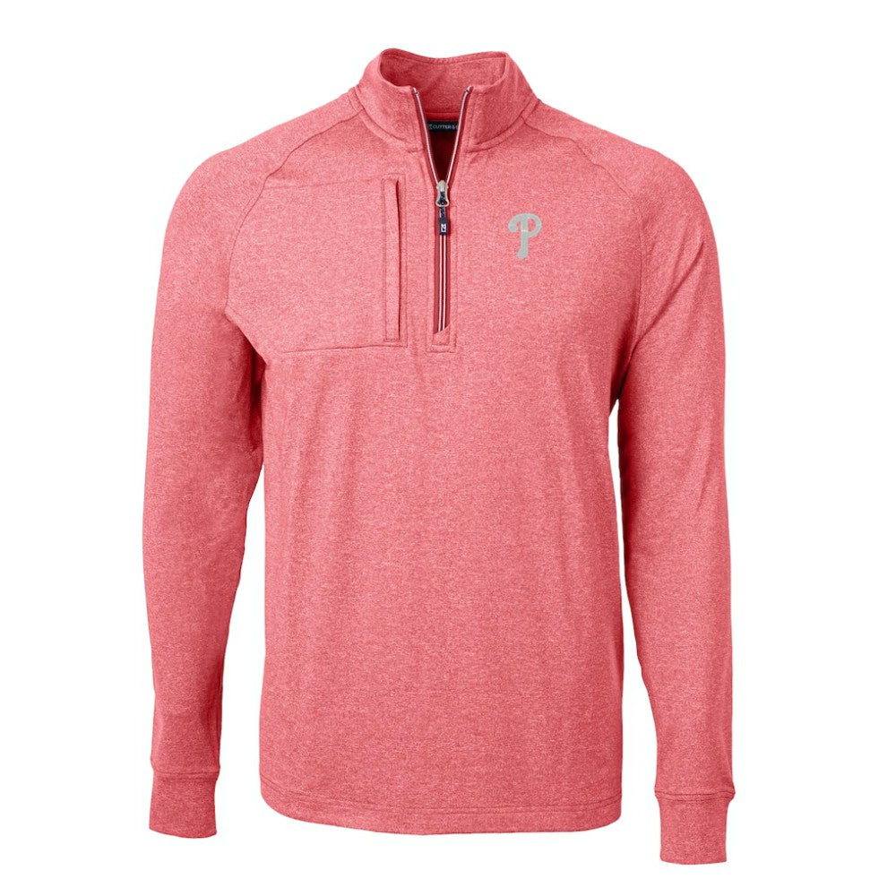 Philadelphia Phillies Cutter & Buck Adapt Eco Knit Stretch Recycled Quarter-Zip Pullover Top for sale