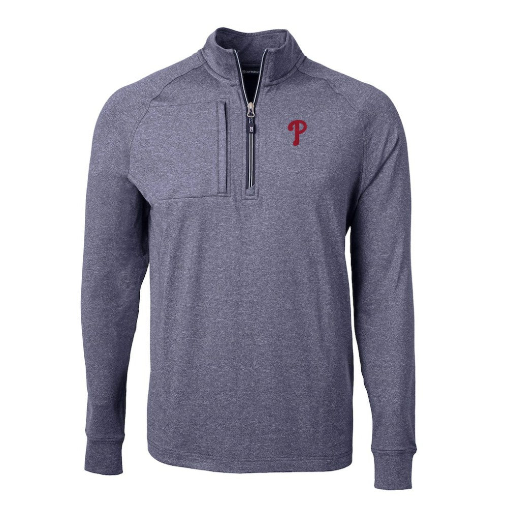 Philadelphia Phillies Cutter & Buck Adapt Eco Knit Stretch Recycled Quarter-Zip Pullover Top Sale