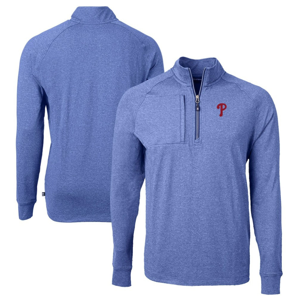 Philadelphia Phillies Cutter & Buck Adapt Eco Knit Stretch Recycled Quarter-Zip Pullover Top discount