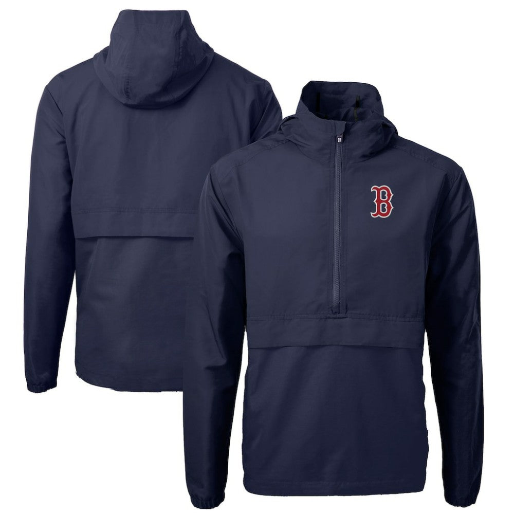 Boston Red Sox Cutter & Buck Charter Eco Recycled Half-Zip Anorak Jacket Lifestyle