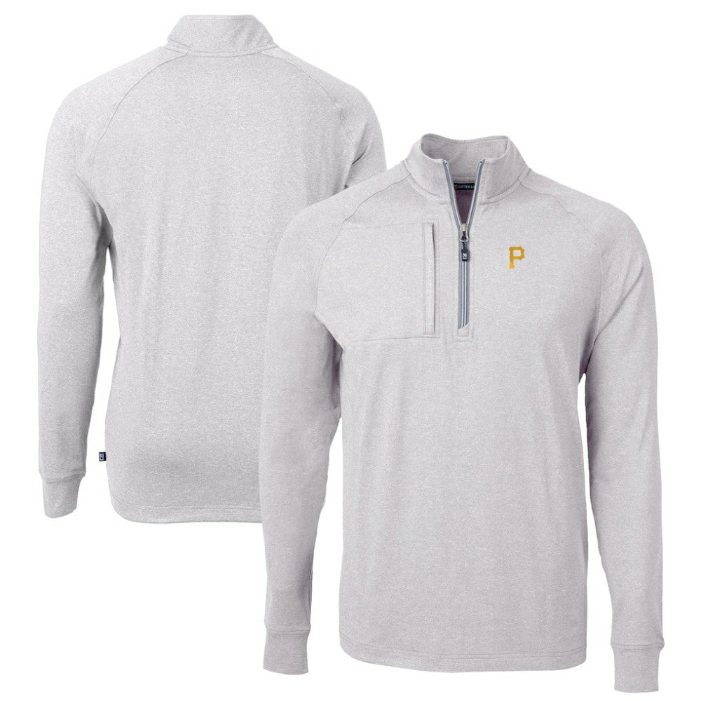 Pittsburgh Pirates Cutter & Buck Adapt Eco Knit Stretch Recycled Quarter-Zip Pullover Top Lifestyle