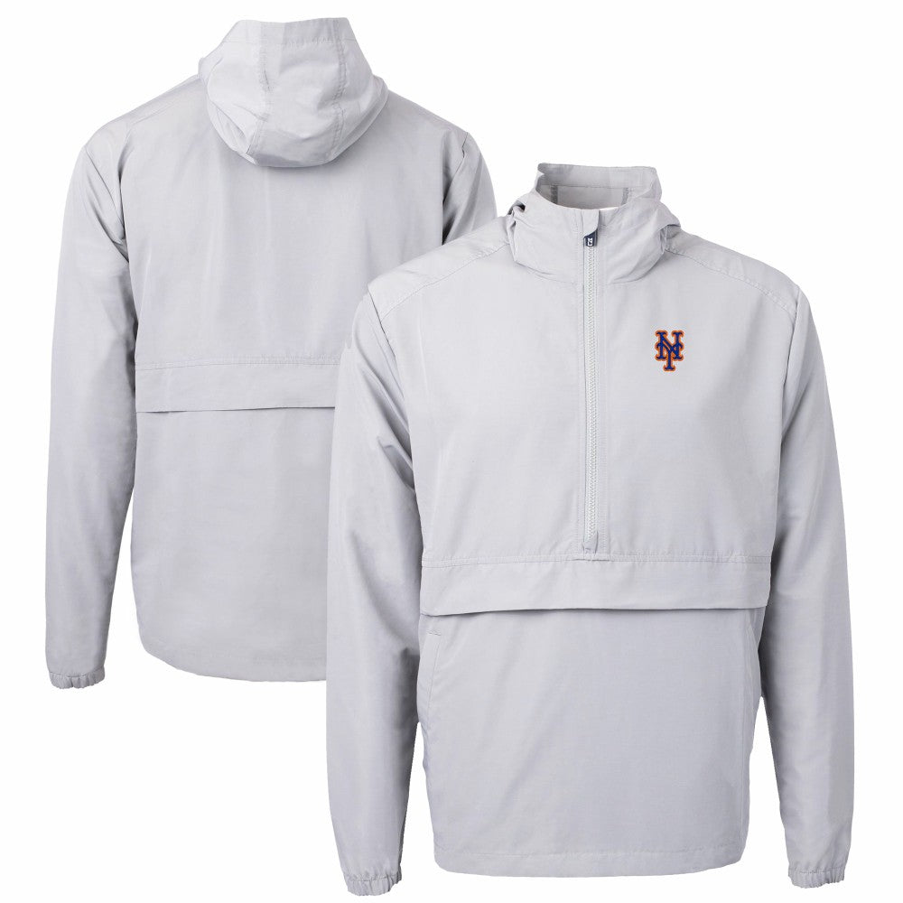 New York Mets Cutter & Buck Charter Eco Recycled Half-Zip Anorak Jacket Clearance