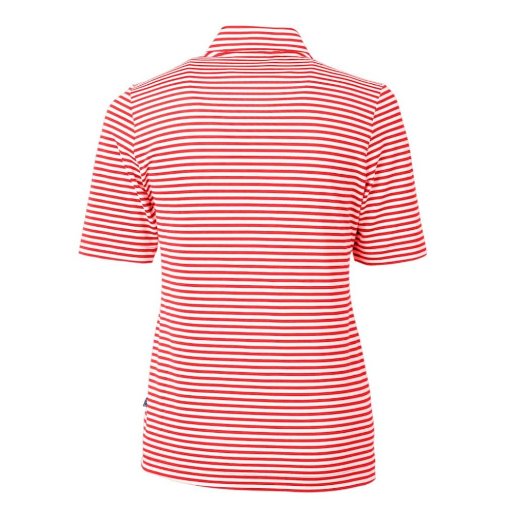 Philadelphia Phillies Cutter & Buck Women's Virtue Eco Pique Stripe Recycled Quarter-Zip Pullover Top On Sale