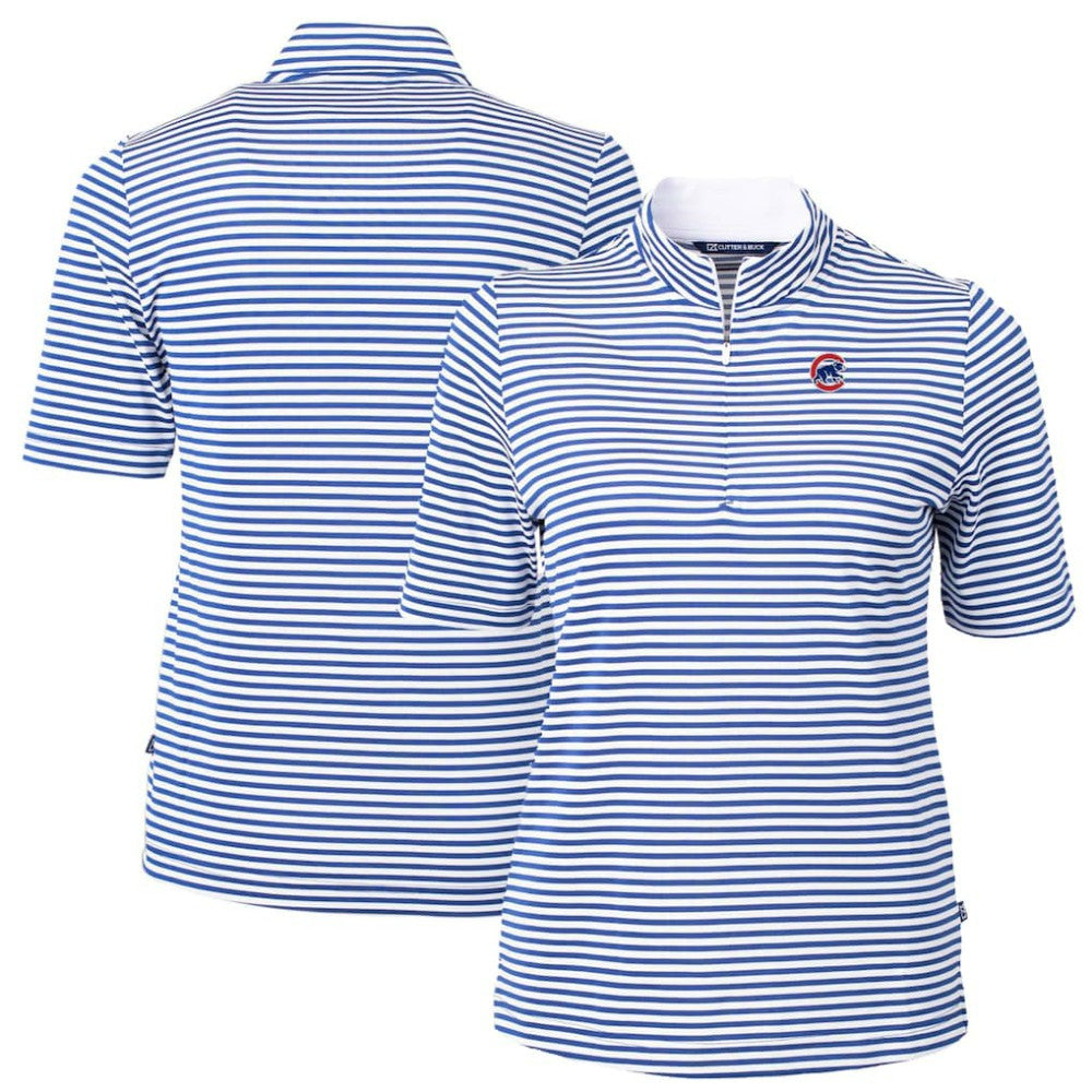 Chicago Cubs Cutter & Buck Women's Virtue Eco Pique Stripe Top Sale