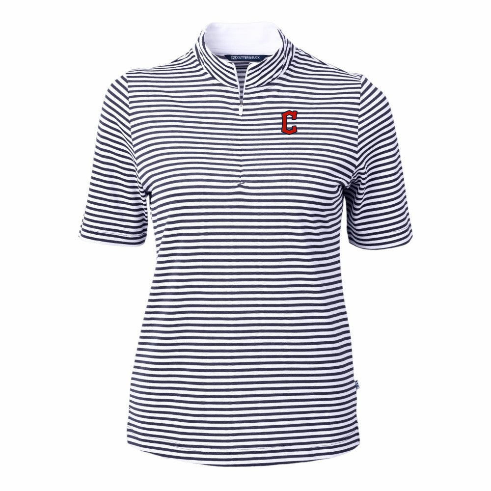 Cleveland Guardians Cutter & Buck Women's Virtue Eco Pique Stripe Top Online