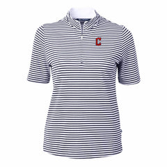 Cleveland Guardians Cutter & Buck Women's Virtue Eco Pique Stripe Top Online
