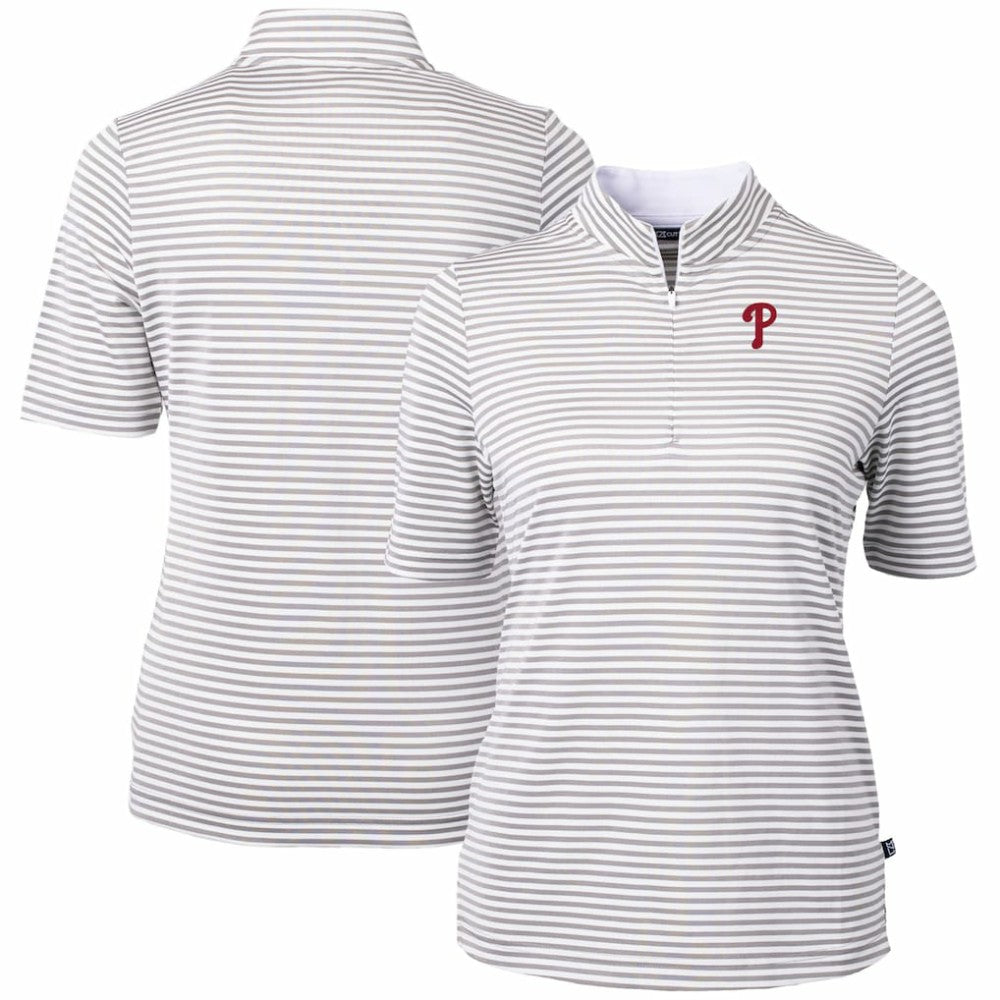 Philadelphia Phillies Cutter & Buck Women's Virtue Eco Pique Stripe Top Near Me