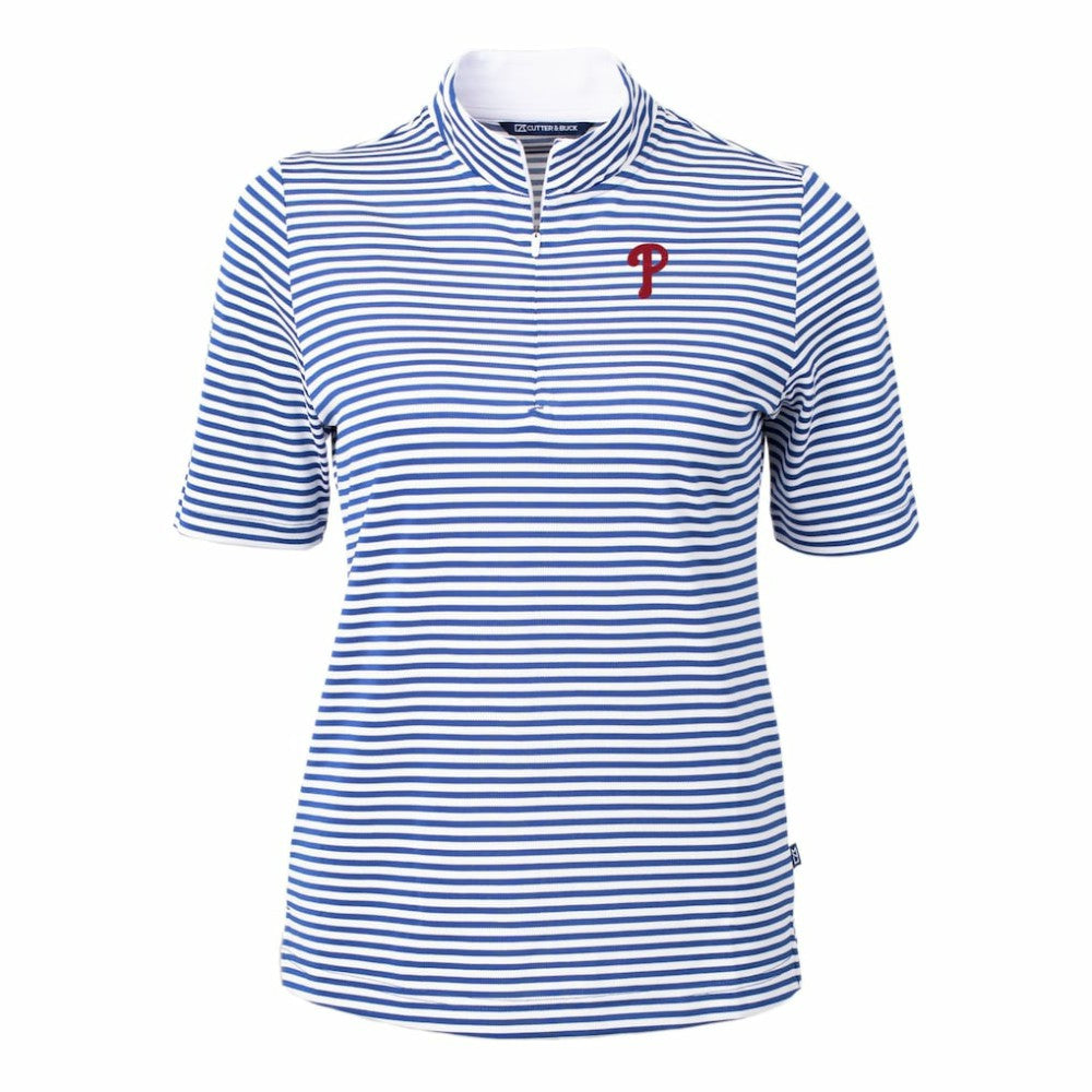 Philadelphia Phillies Cutter & Buck Women's Virtue Eco Pique Stripe Top for sale