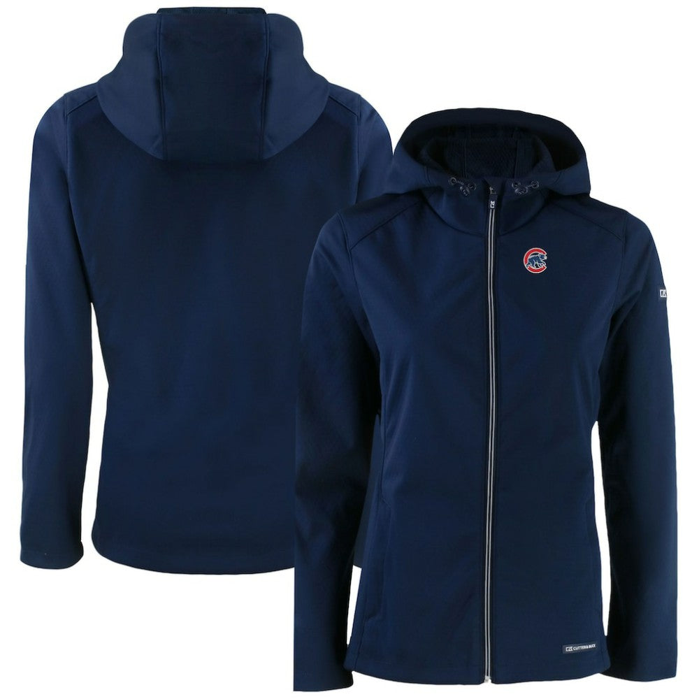 Chicago Cubs Cutter & Buck Women's Evoke Eco Softshell Recycled Full-Zip Jacket Lifestyle