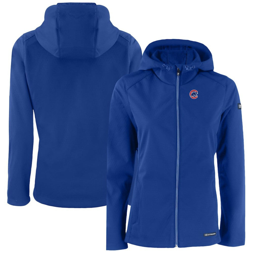 Chicago Cubs Cutter & Buck Women's Evoke Eco Softshell Recycled Full-Zip Jacket Clearance