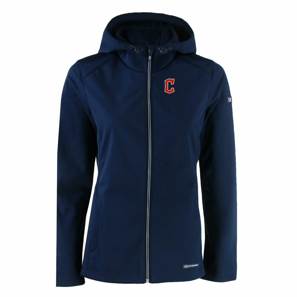 Cleveland Guardians Cutter & Buck Women's Evoke Eco Softshell Recycled Full-Zip Jacket for sale
