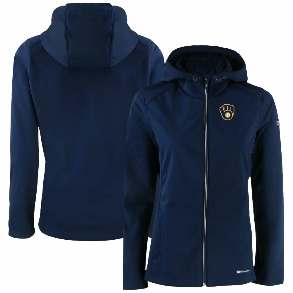 Milwaukee Brewers Cutter & Buck Women's Evoke Eco Softshell Recycled Full-Zip Jacket Sale