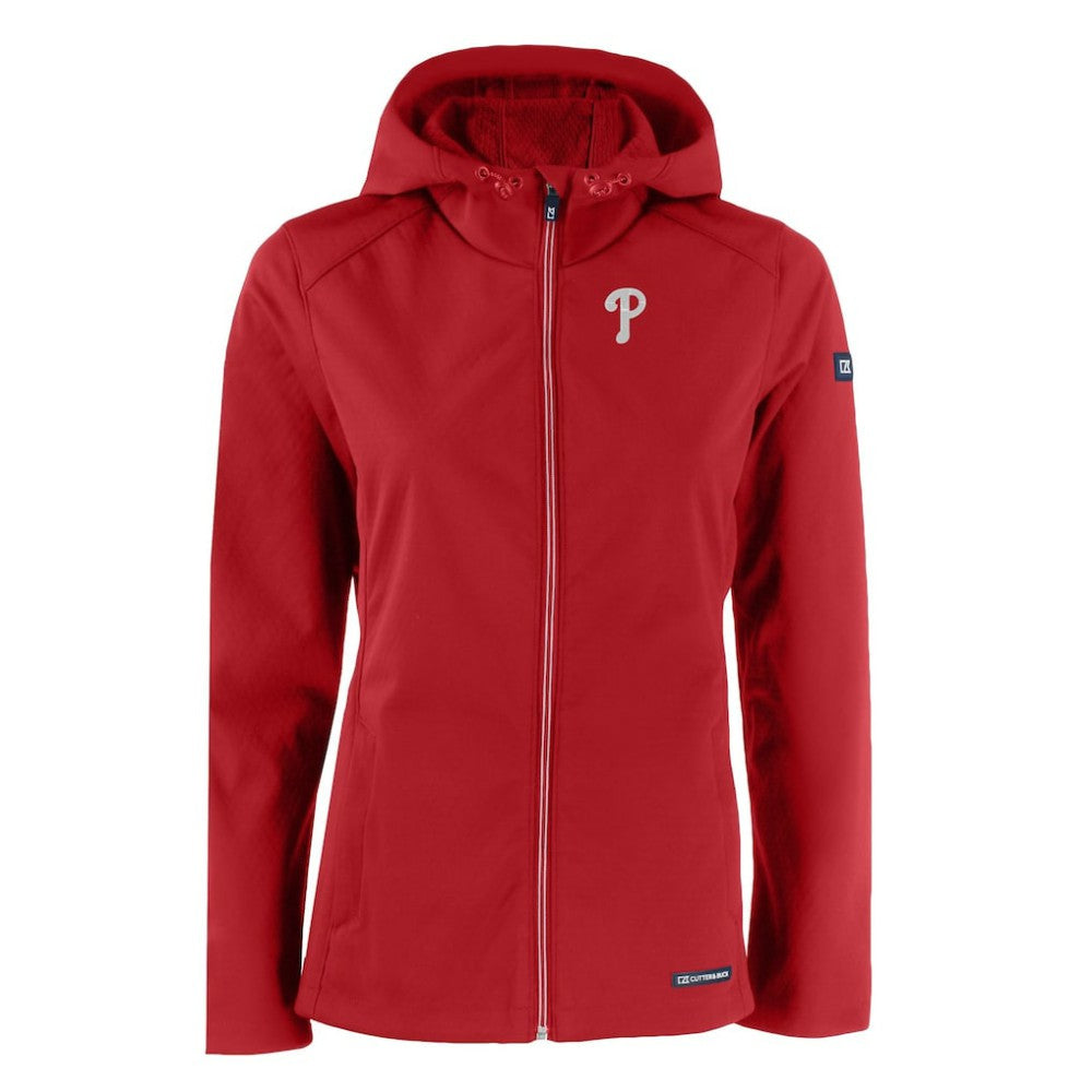 Philadelphia Phillies Cutter & Buck Women's Evoke Eco Softshell Recycled Full-Zip Jacket Clearance