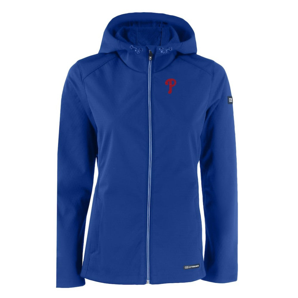 Philadelphia Phillies Cutter & Buck Women's Evoke Eco Softshell Recycled Full-Zip Jacket On Sale