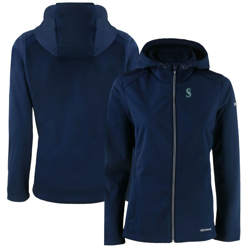 Seattle Mariners Cutter & Buck Women's Evoke Eco Softshell Recycled Full-Zip Jacket On Sale