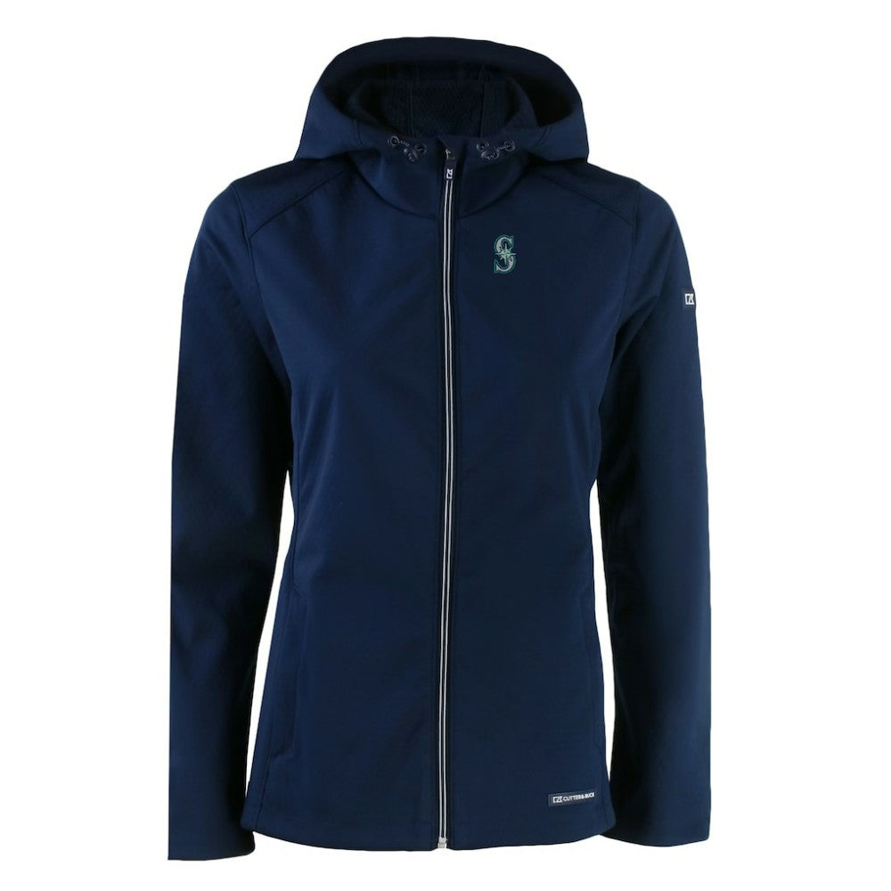 Seattle Mariners Cutter & Buck Women's Evoke Eco Softshell Recycled Full-Zip Jacket On Sale