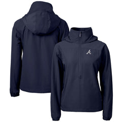 Atlanta Braves Cutter & Buck Women's Charter Eco Recycled Half-Zip Anorak Jacket for sale