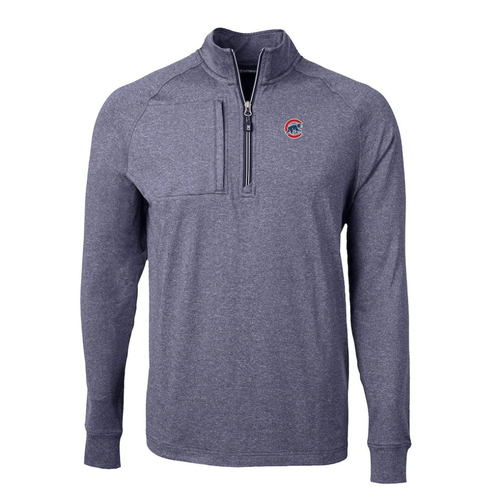 Chicago Cubs Cutter & Buck Big & Tall Adapt Eco Knit Stretch Recycled Quarter-Zip Pullover Top for sale