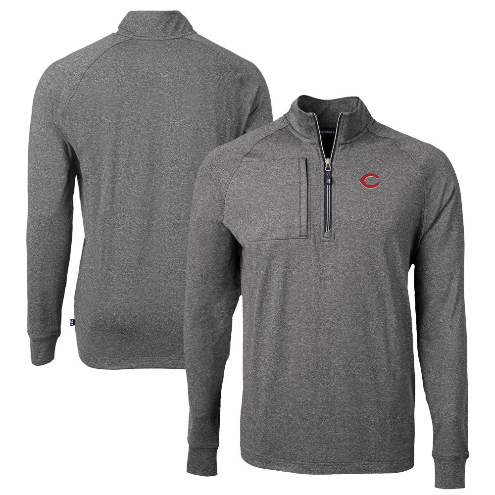 Cincinnati Reds Cutter & Buck Big & Tall Adapt Eco Knit Stretch Recycled Quarter-Zip Pullover Top Near Me