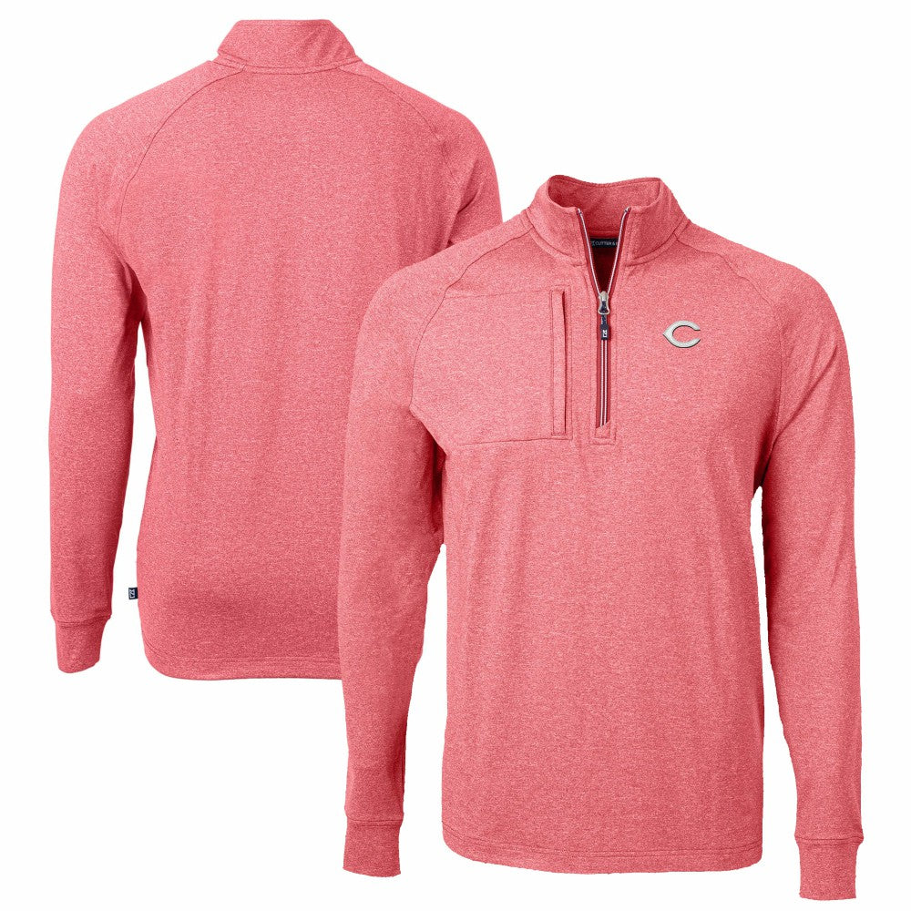 Cincinnati Reds Cutter & Buck Big & Tall Adapt Eco Knit Stretch Recycled Quarter-Zip Pullover Top Sale