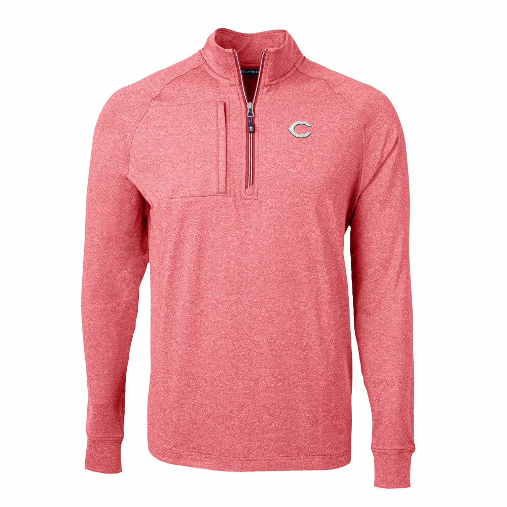 Cincinnati Reds Cutter & Buck Big & Tall Adapt Eco Knit Stretch Recycled Quarter-Zip Pullover Top Sale