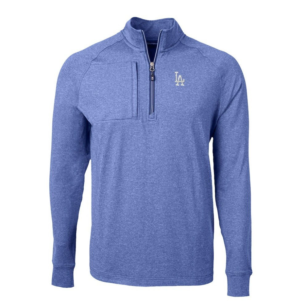 Los Angeles Dodgers Cutter & Buck Big & Tall Adapt Eco Knit Stretch Recycled Quarter-Zip Pullover Top discount