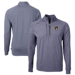 Milwaukee Brewers Cutter & Buck Big & Tall Adapt Eco Knit Stretch Recycled Quarter-Zip Pullover Top Clearance