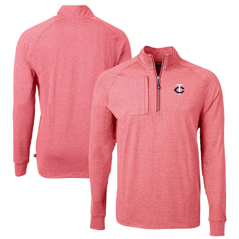 Minnesota Twins Cutter & Buck Big & Tall Adapt Eco Knit Stretch Recycled Quarter-Zip Pullover Top Sale