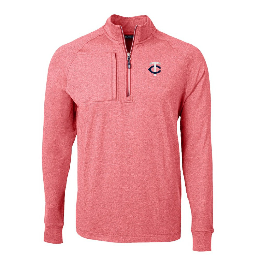 Minnesota Twins Cutter & Buck Big & Tall Adapt Eco Knit Stretch Recycled Quarter-Zip Pullover Top Sale