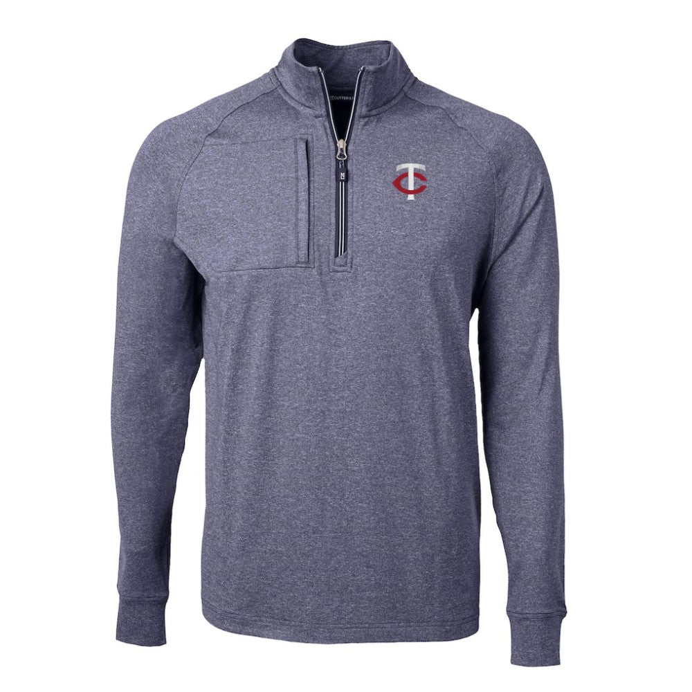 Minnesota Twins Cutter & Buck Big & Tall Adapt Eco Knit Stretch Recycled Quarter-Zip Pullover Top Online