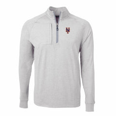 New York Mets Cutter & Buck Big & Tall Adapt Eco Knit Stretch Recycled Quarter-Zip Pullover Top Lifestyle