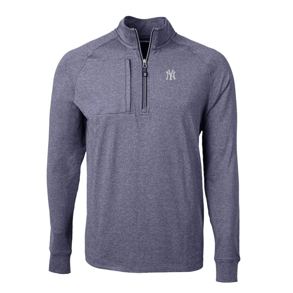 New York Yankees Cutter & Buck Big & Tall Adapt Eco Knit Stretch Recycled Quarter-Zip Pullover Top Online