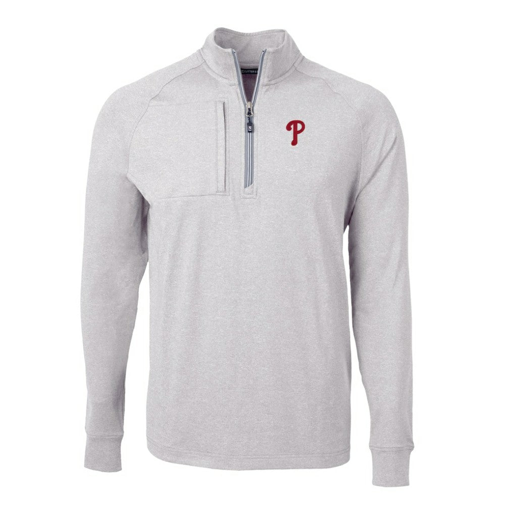 Philadelphia Phillies Cutter & Buck Big & Tall Adapt Eco Knit Stretch Recycled Quarter-Zip Pullover Top Lifestyle