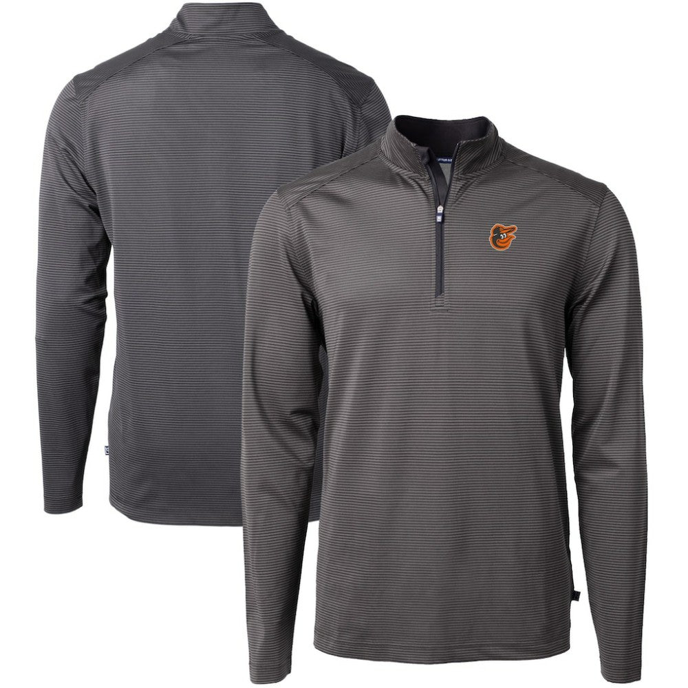 Baltimore Orioles Cutter & Buck Virtue Eco Pique Micro Stripe Big & Tall Recycled Quarter-Zip Pullover Top Near Me